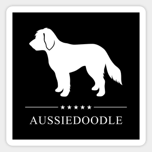 Aussiedoodle White Silhouette Magnet